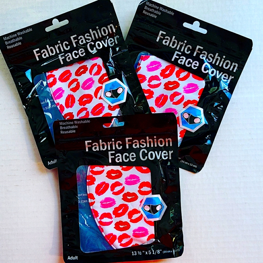 - 3 Reusable/Machine Washable Lips Face Masks